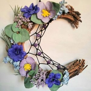 Purple Amethyst Moon Wreath